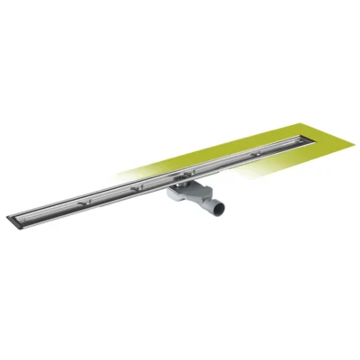 Rigola liniara dus corp Showertec Linear STL Profilitec | membrana Foiltec preatasata, iesire orizontala sau verticala, L 600-1200 mm, reglaj pentru gresie 6-20+ mm