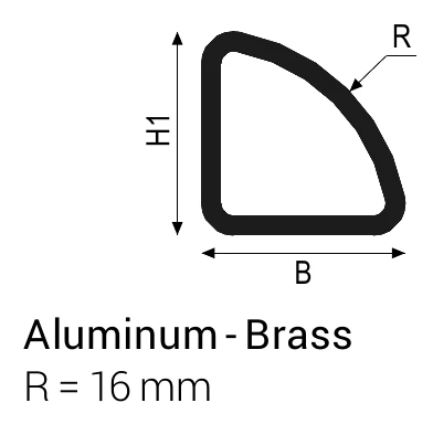 Bagheta triunghiulara covor scara TTR16 Profilitec | R 16 mm, aluminiu auriu, alama – bara 3,0 m + suporti
