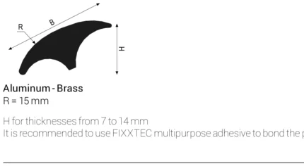 Profil trecere rotativ pardoseli denivelate Variotec DC22 Profilitec | vizibil 22 mm, grosimi 7-14 mm – bara 2,7 m