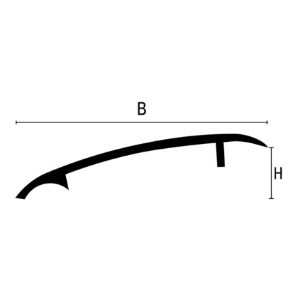 Profil trecere denivelari 7-13 mm Variotec DR36 Profilitec | vizibil 36 mm, autoadeziv – bara 2,7 m