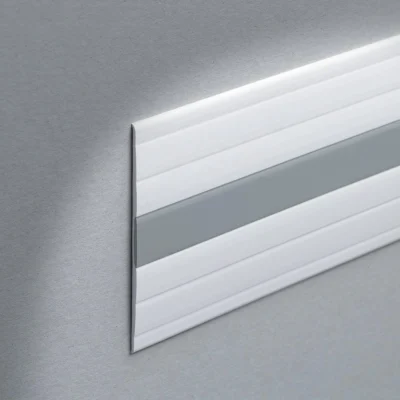 Banda protectie perete din rasina Wallprotection WP Profilitec | latime 125 mm, colorata in masa, combinatii alb-gri – bara 2,7 m