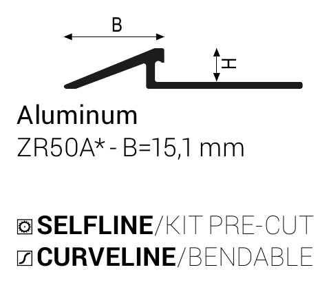Profil trecere LVT SPC Zerotec ZR50 Drilled Profilitec | compensare nivel, vizibil 15 mm, talpa perforata – bara 2,7 m zerotec zr50 lvt schita sectiune - Profil trecere LVT SPC Zerotec ZR50 Drilled Profilitec | compensare nivel, vizibil 15 mm, talpa perforata – bara 2,7 m